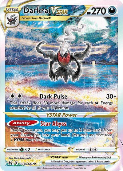 Darkrai VStar gg50/gg70 - Crown Zenith (CRZ) NM