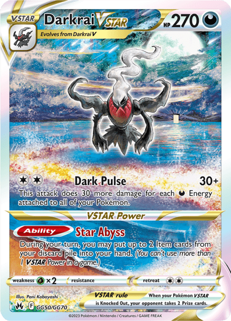 Darkrai VStar gg50/gg70 - Crown Zenith (CRZ) NM