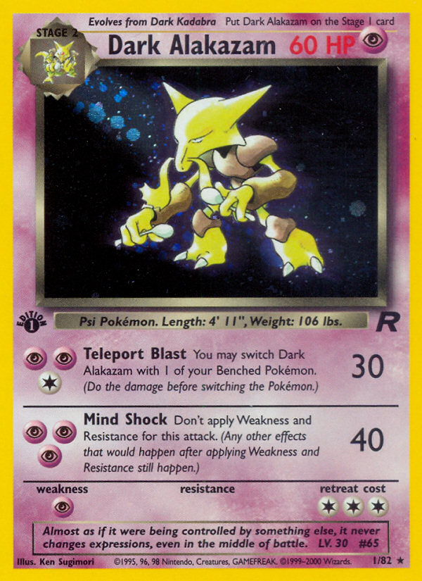 Dark Alakazam 1/82 [1st Edition] - Team Rocket (TR) DMG