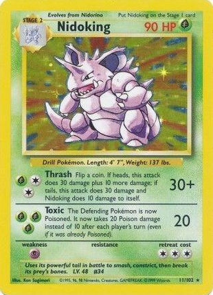 Nidoking 11/102 - Base Set (BS) HP
