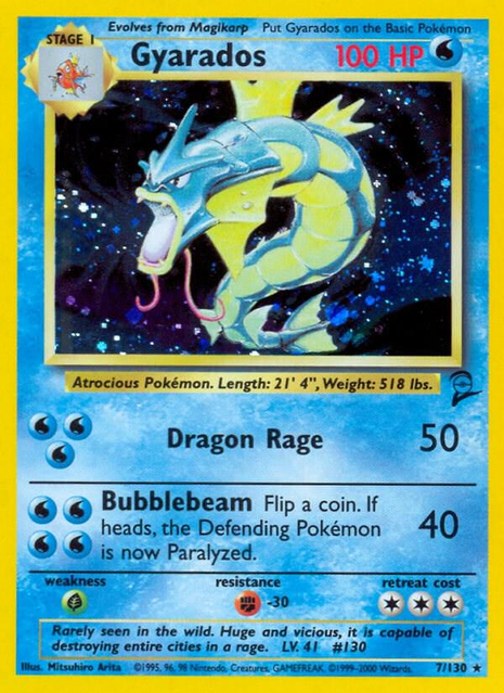 Gyarados 7/130 - Base Set 2 (B2) DMG