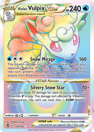 Alolan Vulpix VSTAR 197/195 - Silver Tempest (SIT) NM