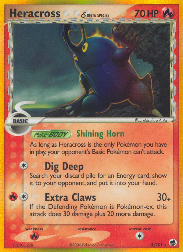 Heracross 3/101 [Reverse Holo] - Dragon Frontiers (DF) LP