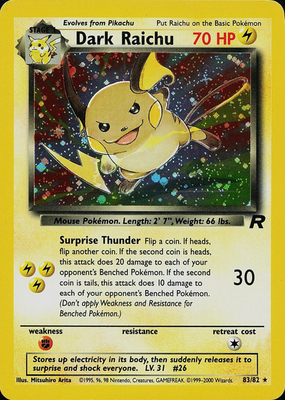 Dark Raichu 83/82 - Team Rocket (TR) MP