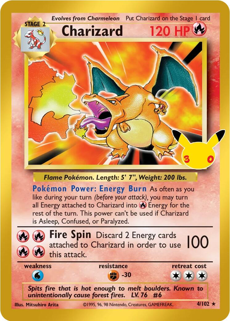 Charizard 4/128 - 30th Celebration NM