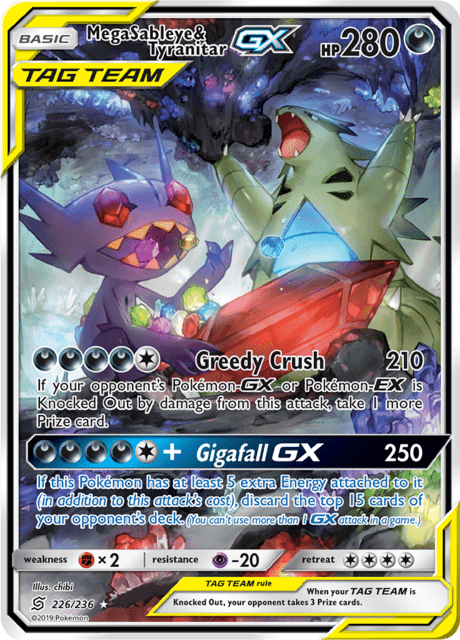 Mega Sableye & Tyranitar GX 226/236 - Unified Minds (UNM) NM