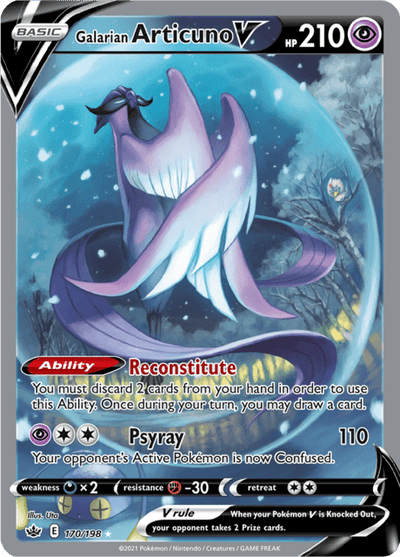 Galarian Articuno V 170/198 - Chilling Reign (CRE) NM