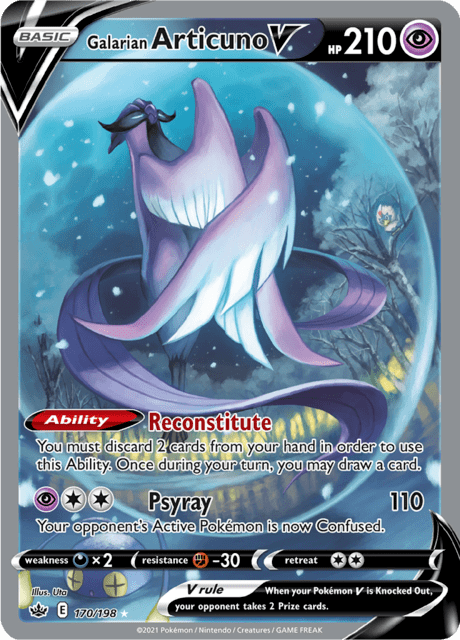 Galarian Articuno V 170/198 - Chilling Reign (CRE) NM