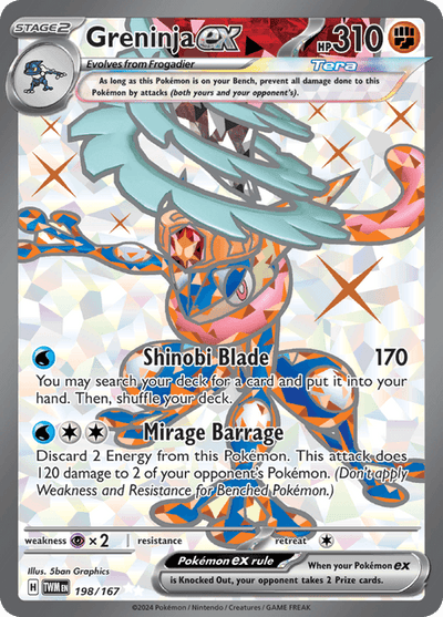 Greninja ex 198/167 - Twilight Masquerade (TWM) NM