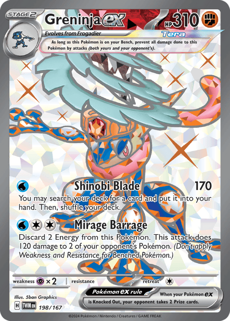 Greninja ex 198/167 - Twilight Masquerade (TWM) NM