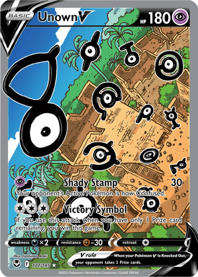 Unown V 177/195 - Silver Tempest (SIT) NM