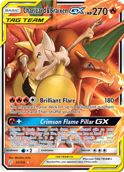 Charizard & Braixen GX 22/236 - Cosmic Eclipse (CEC) NM