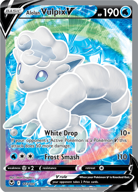 Alolan Vulpix V 173/195 - Silver Tempest (SIT) NM