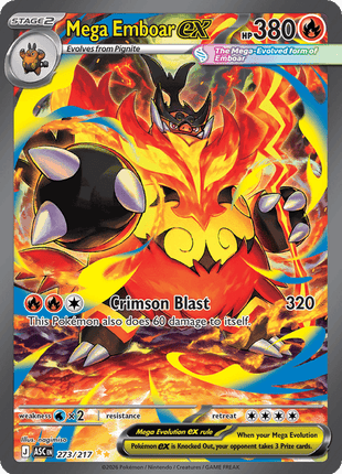Mega Emboar ex 273/217 - Ascended Heroes (ASC) NM