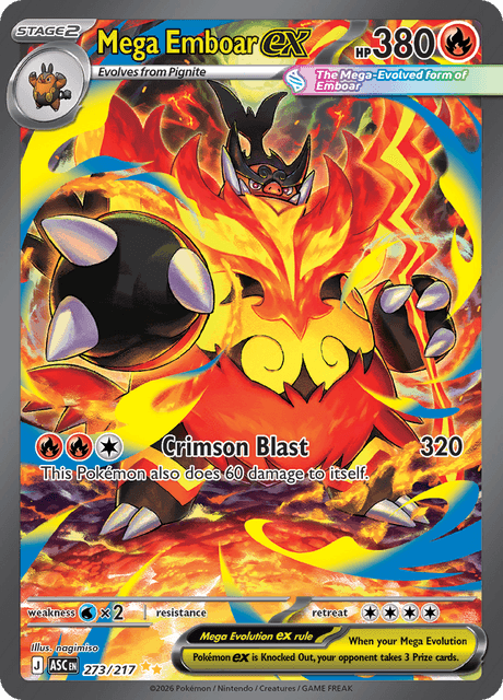 Mega Emboar ex 273/217 - Ascended Heroes (ASC) NM