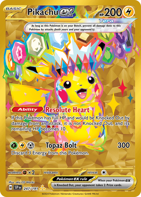 Pikachu ex 247/191 - Surging Sparks (SSP) NM
