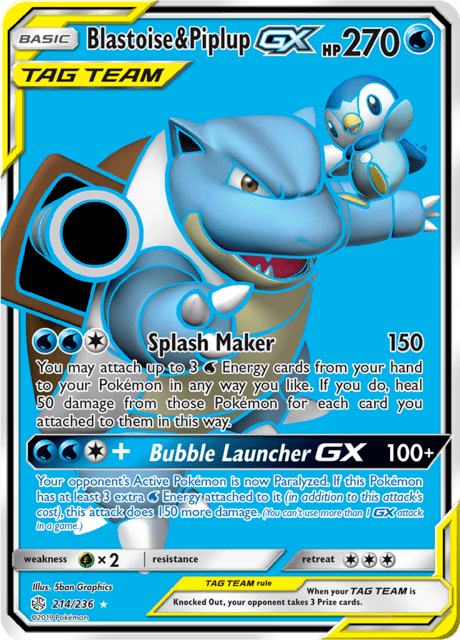 Blastoise & Piplup GX 214/236 - Cosmic Eclipse (CEC) NM