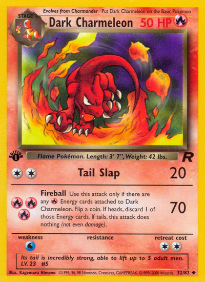 Dark Charmeleon 32/82 [1st Edition] - Team Rocket (TR) MP