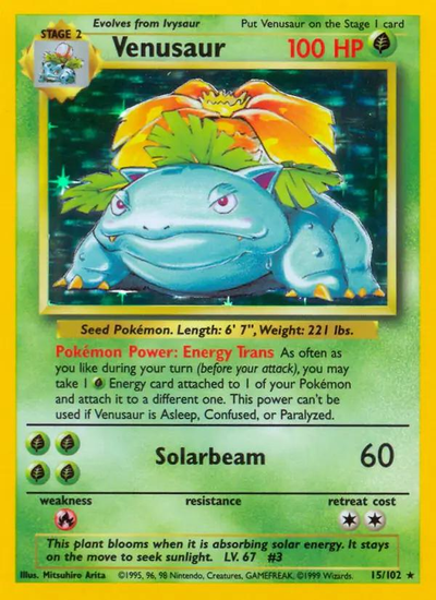 Venusaur 15/102 - Base Set (BS) DMG