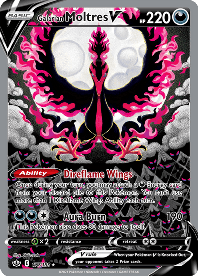 Galarian Moltres V 177/198 - Chilling Reign (CRE) NM