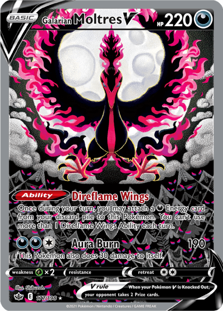 Galarian Moltres V 177/198 - Chilling Reign (CRE) NM