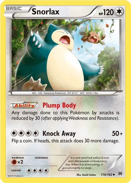 Snorlax 118/162 [Reverse Holo] - BREAKthrough (BKT) LP