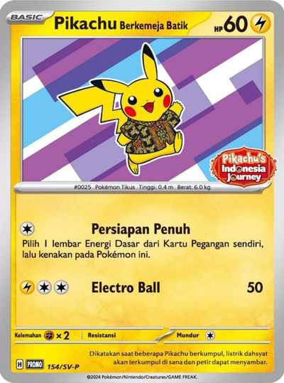 Pikachu Berkemeja Batik 154/sv-p/ - Promo NM