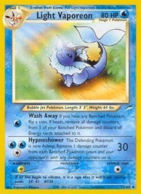 Light Vaporeon 52/105 - Neo Destiny (N4) NM