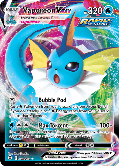 Vaporeon VMAX 30/203 - Evolving Skies (EVS) NM