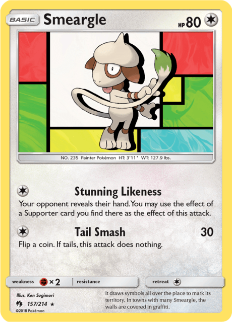 Smeargle 157/214 [Reverse Holo] - Lost Thunder (LOT) NM