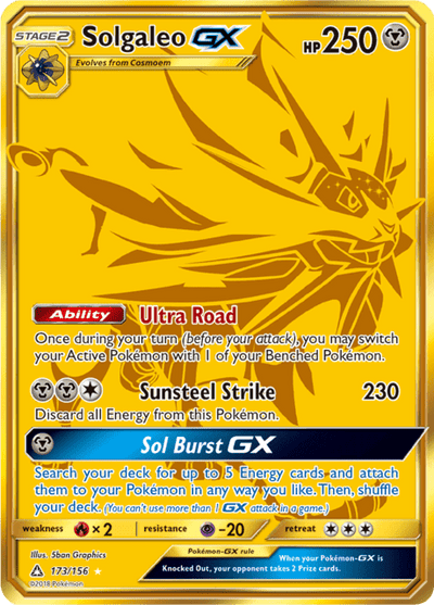 Solgaleo GX 173/156 - Ultra Prism (UPR) NM