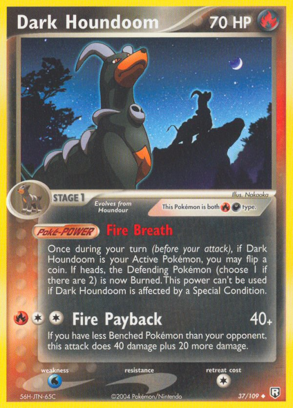Dark Houndoom 37/109 [Reverse Holo] - Team Rocket Returns (TRR) HP