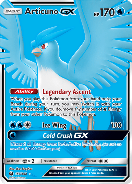Articuno GX 154/168 - Celestial Storm (CES) NM