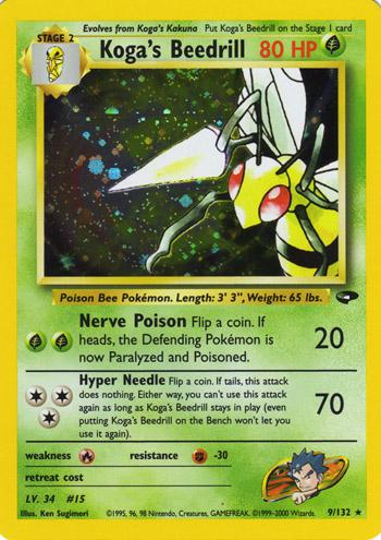 Koga's Beedrill 9/132 - Gym Challenge (G2) HP