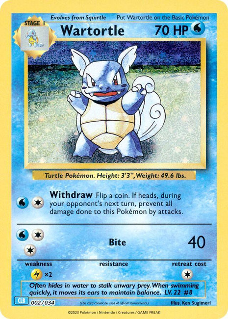 Wartortle 2/34 - TCG Classic: Blastoise Deck (CLB) CGC 10