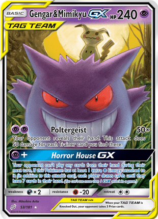 Gengar & Mimikyu GX 53/181 - Team Up (TEU) LP
