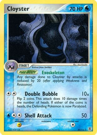 Cloyster 20/112 [Reverse Holo] - Fire Red & Leaf Green (RG) MP
