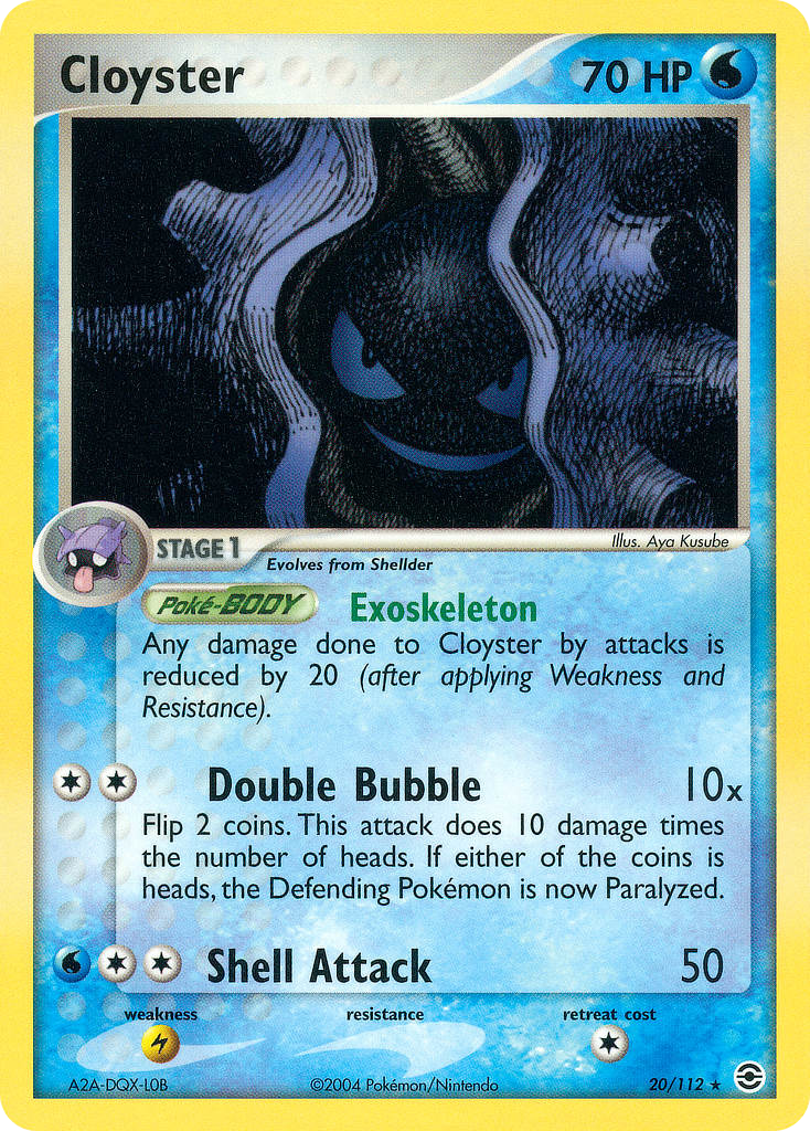 Cloyster 20/112 [Reverse Holo] - Fire Red & Leaf Green (RG) MP