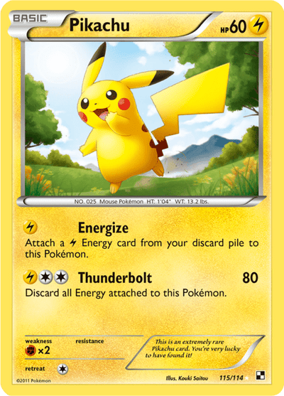 Pikachu 115/114 - Black & White (BLW) HP