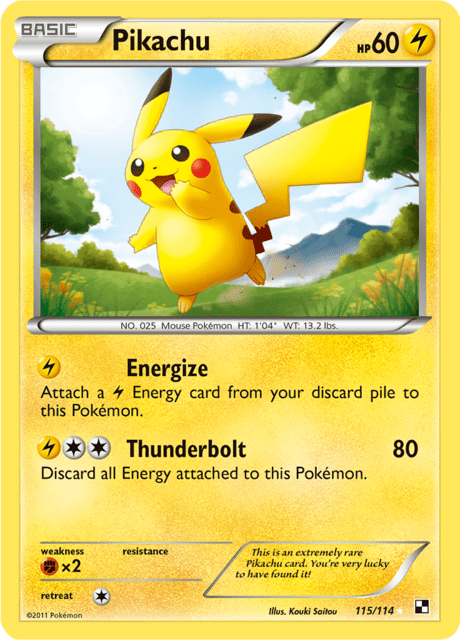 Pikachu 115/114 - Black & White (BLW) HP