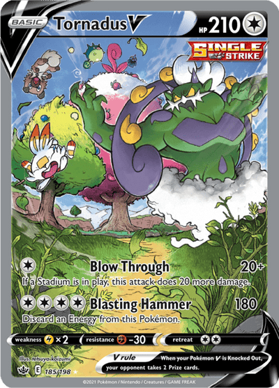 Tornadus V 185/198 - Chilling Reign (CRE) NM