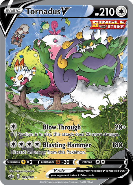 Tornadus V 185/198 - Chilling Reign (CRE) NM