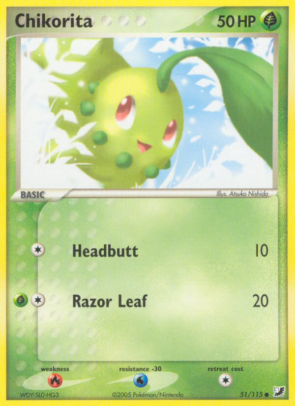 Chikorita 51/115 [Reverse Holo] - Unseen Forces (UF) HP