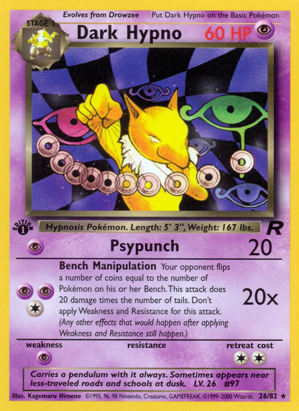 Dark Hypno 26/82 [1st Edition] - Team Rocket (TR) NM