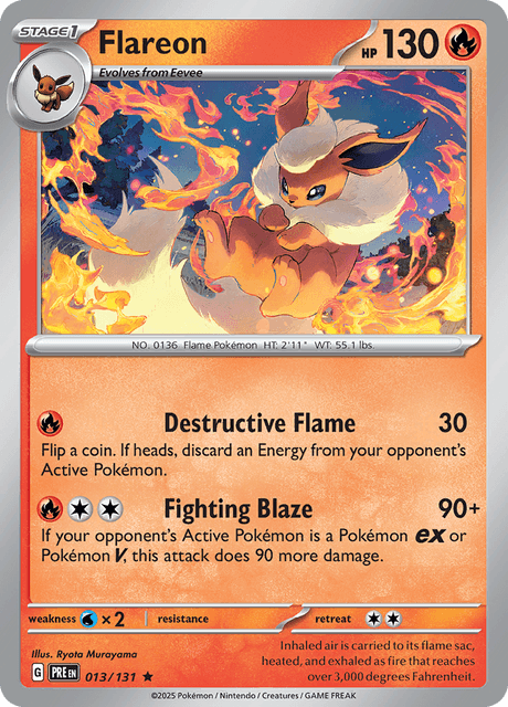 Flareon 13/131 [Master Ball] - Prismatic Evolutions (PRE) NM