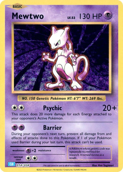 Mewtwo 14/34 - TCG Classic: Blastoise Deck (CLB) NM