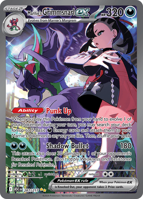 Marnie's Grimmsnarl ex 287/217 - Ascended Heroes (ASC) NM