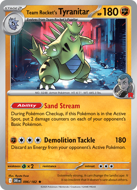 Team Rocket's Tyranitar 96/182 [Pokemon Center] - Destined Rivals (DRI) NM