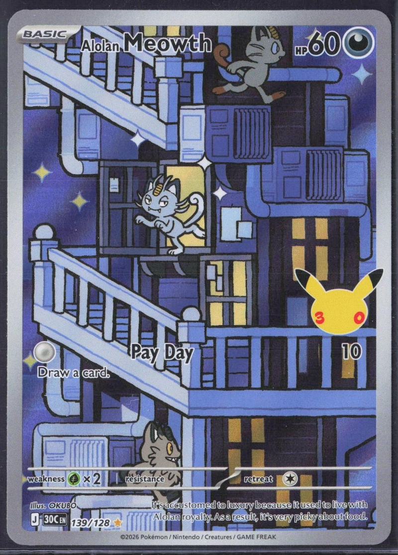 Alolan Meowth 139/128 - 30th Celebration NM