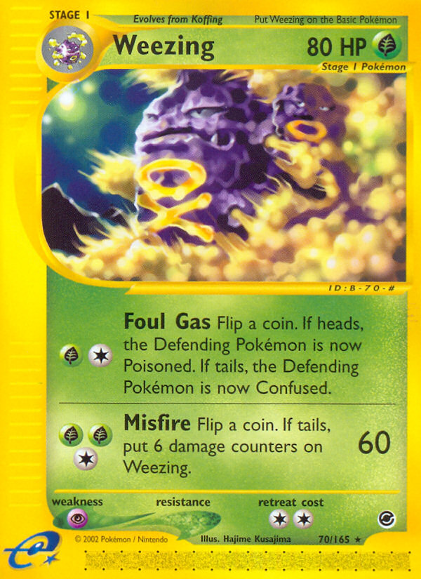 Weezing 70/165 [Reverse Holo] - Expedition (EX) LP